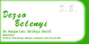 dezso belenyi business card